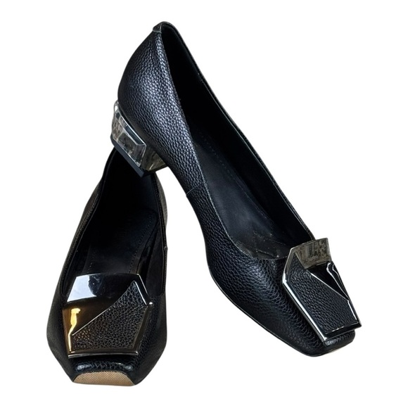 Jady Rose Black Leather Lucite Crystal Heel Loafers Size 8 NWOT - Picture 8 of 8